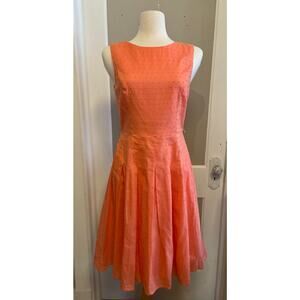 TOMMY HILFIGER Coral Pleated Cotton Dress sz 6